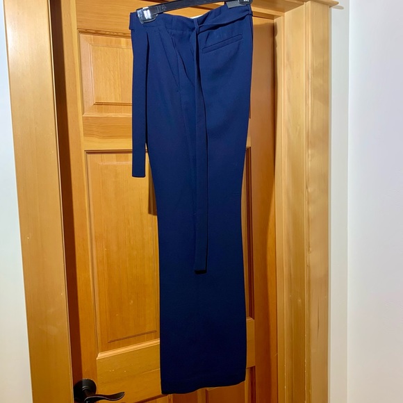 🔥NWOT🔥 Banana Republic Navy Dress Pants w/Removable belt - Fully lined - Sz 4 - Picture 4 of 12